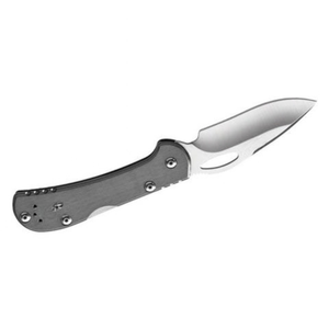 Couteaux de poche pliants gris argentés avec lame en acier inoxydable à pointe tombante, manche ergonomique en métal, trou pour le pouce, compact, EDC, pour l'extérieur - Product Image 3