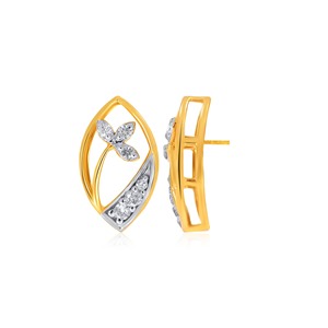 Pendientes de Diamantes Trillium de Moda, Pendientes de Diamantes de Oro Amarillo de Lujo para Mujer, Corte Marquesa, Color G, para Uso Diario - Product Image 3