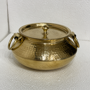 Olla de Latón Martillado con Tapa de 2.5L, Olla Tradicional para Cocinar, Cazuela, Utensilios para Servir Alimentos, Vajilla para Hoteles, Restaurantes y Catering, Venta al por Mayor - Product Image 2