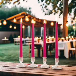 Illuminate Weddings & Christmas with Premium Magenta <b>Tapered</b> Soy Wax <b>Candles</b>-Smokeless - Product Image 3
