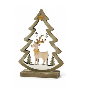 Adorno Navideño de Madera con Forma de Copo de Nieve, Artesanía Tradicional, Decoración Colgante, Diseño Azul con Blanco - Product Image 1