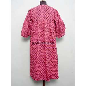 ชุดเดรสยาวพิมพ์ลายดอกไม้สไตล์ Y2K คอปิด ผ้าฝ้าย สำหรับงานปาร์ตี้และชายหาด จากผู้ผลิตและผู้ส่งออกชาวอินเดีย - Product Image 6