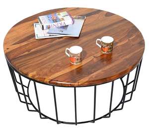 Mesa de Centro de Madera de Sheesham con Acabado Natural de Teca, Diseño Hermoso, Moderna, Duradera y Ecológica, Precio al por Mayor - Product Image 2