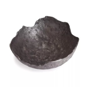 แจกันตั้งโต๊ะทำมือ ดีไซน์วาบิซาบิ ชามโลหะสีดำตกแต่งบ้าน - Product Image 2