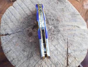Navaja Plegable con Resorte, Hoja de Acero de Damasco, Navaja Táctica de Bolsillo para Camping con Clip para Cinturón, Herramienta EDC para Caza al Aire Libre - Product Image 2