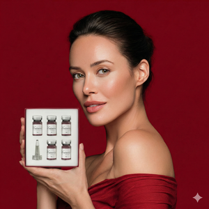 Skin Booster, Ácido Hialurónico, Péptidos, Complejo de Aminoácidos y Vitaminas, Líquido de Grado Cosmético, Hidratante, Tratamiento para la Piel Elástica, Set en Caja - Product Image 1