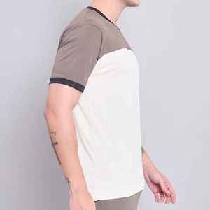 Factory Price Custom Logo Color Block Men <b>Tshirt</b> Latest Design Fashionable Durable Men's Regular Fit Tee Shirt - Product Image 2