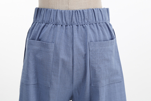 Pantalon large élastique pour femme, style vintage, avec doubles poches arrière - Product Image 5