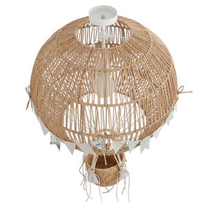 Elegant <b>Wicker</b> Balloon Chandelier <b>Light</b> <b>Shade</b> Kids Room Decor Handmade Rattan Hanging Lamp for Children Bedroom Aesthetic - Product Image 1