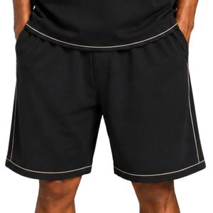 Black Mens Oversized T Shirt And Shorts <b>Set</b> Contrast Piping Custom Logo Crew Neck Casual Streetwear Summer Two Piece Wholesale - Product Image 6