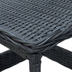 Mesa de Jardín de Ratán PE Gris Oscuro con Acero con Recubrimiento en Polvo y Tablero de PP, Muebles de Patio Elegantes - Product Image 4