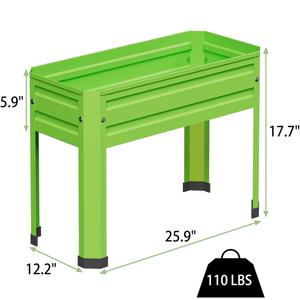 Jardinière de jardin surélevée en métal enduit de poudre boîte de plantation debout extérieure jambes détachables lit de jardin surélevé en acier galvanisé - Product Image 3