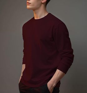 Camiseta Casual de Poliéster con Cuello Redondo para Hombre, Ropa de Moda Masculina, Manga Larga - Product Image 2