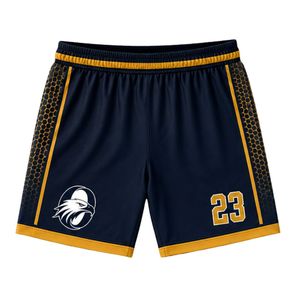 Men's Basketball Shorts Blue Gold Sublimated Quick Dry <b>Athletic</b> Sportswear Team Uniform for Practice Game Day - Product Image 1
