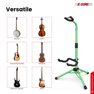 5 Core Heavy Duty Adjustable Floor Guitar Stand with <b>Triangle</b> <b>Bracket</b> and Neck Holder for Acoustic/Electric/Classic/Bass Guitars - Product Image 3