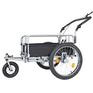 Rimorchio per Bicicletta 3-in-1 Resistente con Pneumatici Larghi 20"x2.6" e Passeggino Convertibile, Capacità 150 libbre, Telaio in Acciaio - Product Image 3