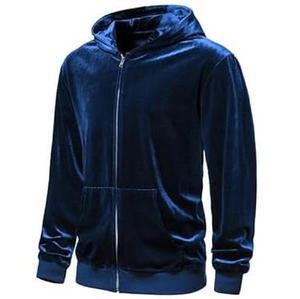 Solid Color Custom Men's & Women's Oversized Velvet Pullover Thick Hoodie Fleece <b>Sweatshirt</b> Zipper up <b>Velour</b> Hoody Wholesale ODM - Product Image 3