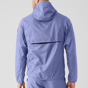 Wholesale Custom <b>Men</b> Hooded Sports Training <b>Jacket</b> <b>Lightweight</b> Windproof Running Fitness Athletic Track <b>Jacket</b> OEM ODM - Product Image 6