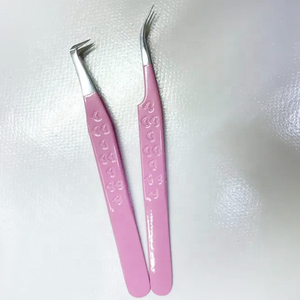Pinzas para Cejas Curvas de Acero Inoxidable DANTRIC IMPLANTS T-005 con Punta Puntiaguda, Mango Cómodo de Color Rosa, Estilo Moderno - Product Image 6
