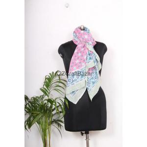 Wholesale Cotton Floral Hand Block Print Sarong Pariyo Bikini Cover Up Lightweight Beach <b>Wrap</b> <b>Scarf</b> Women Fashion - Product Image 3