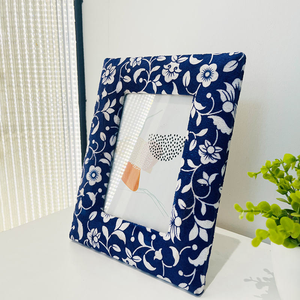 Handmade Classic Dark Blue Lace Photo <b>Frame</b> with Elegant Mirror Design Customized Logo Option - Product Image 1