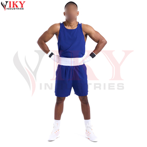 Traje de Boxeo Personalizado en Color Blanco y Azul de la Más Alta Calidad para Adultos Unisex, Ropa de Artes Marciales, Ropa de Entrenamiento de Combate - Product Image 2