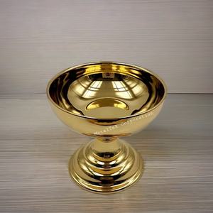 Piédestal en plaqué or personnalisable Bol à crème glacée au chocolat et fruits Décorations de table de luxe pour offrir Bols en métal de couleur personnalisée - Product Image 5