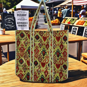 Bolsas de Algodón Ecológicas, Bolsa de Compras Ligera para la Playa con Cierre de Cremallera, Diseño Espacioso Acolchado Hecho a Mano, Práctico Bolsillo - Product Image 4