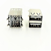 Conector DIP de 180 Grados con Doble Puerto USB A Hembra 2.0 de la Marca LITECONN Personalizado, Tipo RJ45, Conector Ethernet, Cumple con RoHS