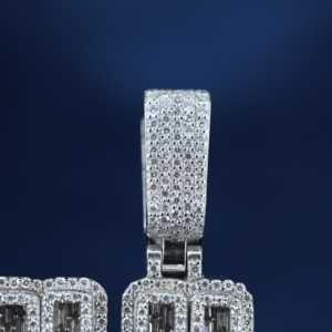 Custom S925 Silver VVS Moissanite Claw Setting Buckle Unique Hip Hop Style MULA Pendant Link Chain Fashionable Design Unisex - Product Image 2