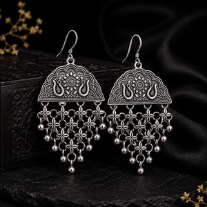 Bulk Supplier Oxidized Silver-Plated Vintage Water Drop Dangle <b>Hook</b> <b>Earrings</b> Handmade Non-toxic Unique Design Women's Wedding - Product Image 4