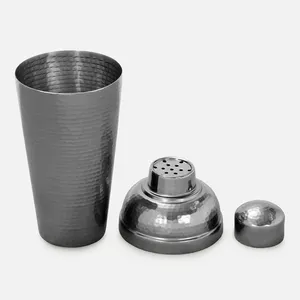 Shaker à cocktails gris mat martelé de haute qualité en acier inoxydable, outil de bar pour mélanger les boissons, shaker à martini pour la maison, la cuisine et le bar - Product Image 1
