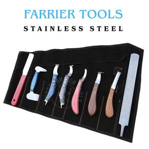 เครื่องมือตัดแต่งกีบม้า ยี่ห้อ Manufacturer รุ่น Farrier Hoof Knife ด้ามจับถอดได้ ใบมีดวงกลมขนาดใหญ่ ปลายทองเหลืองสีรุ้งสองด้าน พร้อมตะไบขัด - Product Image 4
