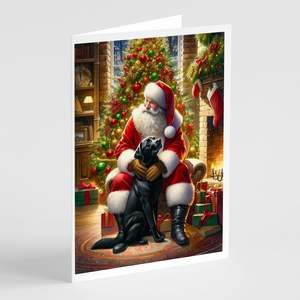 Cartes de vœux Père Noël Labrador Retriever Lot de 8 cartes de note vierges A7 fantaisistes avec enveloppes format 5x7 - Product Image 1