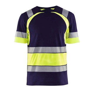 Custom OEM ODM Cheap 100% Polyester High Quality Anti-Wrinkle Breathable Safety Reflective <b>Hi</b> <b>Vis</b> Workwear Short <b>T</b>-<b>Shirts</b> Men - Product Image 4