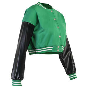 Chaqueta Varsity Unisex 2026 de Alta Calidad, Satén Teñido, Corte Ajustado, Cuello Alto, Manga Larga, Cierre de un Botón, Forro Polar, Impermeable - Product Image 4