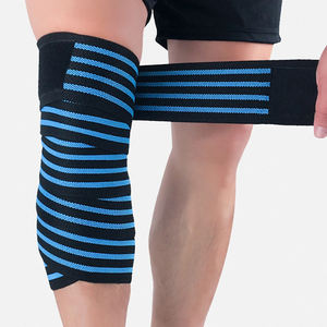 Top Selling High Quality Breathable Eco-Friendly Spandex <b>Nylon</b> Professional Protection Hook Loop Closure Knee Wraps Customized - Product Image 1
