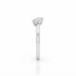 Rhaya Jewels Classic Rhodium Plated 925 Sterling <b>Silver</b> Marquise Cut Zircon Solitaire Engagement <b>Ring</b> Prong Setting <b>Dainty</b> - Product Image 3