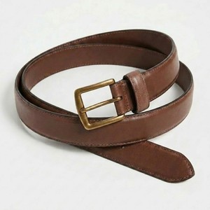 Ceinture en cuir véritable pour homme, marron, en cuir de vachette pleine fleur, boucle ardillon en laiton vintage, décontractée ou habillée, avec logo personnalisé, vente en gros, fabricant - Product Image 4