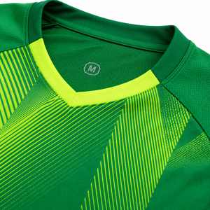 Custom Men's Green Soccer Jersey Set Short Sleeve Breathable Moisture Wicking Polyester V-Neck Athletic Fit All Seasons Letter - Product Image 6