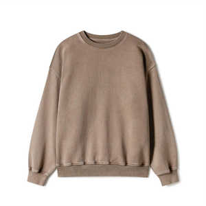 เสื้อสเวตเชิ้ตคอกลมทรงหลวมสำหรับผู้ชาย ผ้าหนา ใส่ได้ในฤดูหนาว ไซส์ใหญ่พิเศษ พร้อมโลโก้แบบกำหนดเอง ทรงไหล่ตก สำหรับทุกเพศ - Product Image 1