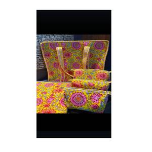 Bolsos de transporte de algodón con estampado acolchado Bolso acolchado de algodón con estampado de bloque de mano indio - Product Image 3