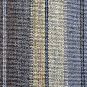 Custom Handwoven Navy Blue <b>Grey</b> Striped Flatweave Area <b>Rug</b> with Fringe for Hotel Villa Living Room - Product Image 4