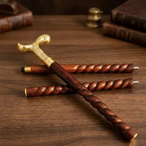 Personalized <b>Wooden</b> <b>Walking</b> Cane Metal Handle Twisted Shaft Folding Travel <b>Walking</b> <b>Stick</b> Custom Engraved Gentleman Cane Portable - Product Image 6