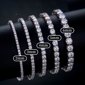 Wholesale VVS Moissanite Tennis Bracelet 925 Sterling Silver <b>Iced</b> <b>Out</b> Diamond Cut Eternity Link <b>Chain</b> Gift for Men Women - Product Image 1