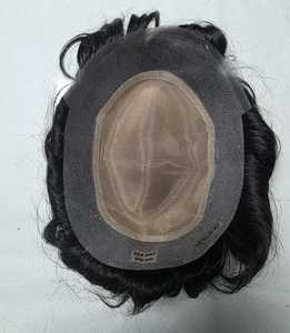 Prothèse capillaire en cheveux naturels indiens Silk Pro, noire, ondulations profondes et ondulations souples, avec dentelle pour bonnet, en cheveux Remy pour hommes, aspect naturel - Product Image 5
