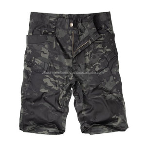 Short avec poches multiples en coton pour hommes, Short de fitness, taille élastique, décontracté, noir, camouflage, nouvelle collection 100% - Product Image 2