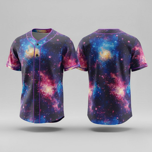 Breathable Sublimated Baseball Jersey Custom Vintage Print Full Button Down Lightweight Baseball <b>Jacket</b> for Men 2026 - Product Image 4