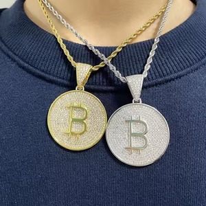 Modern Gold Plated Pendant with Silver Finish Diamond b Charm for Fashion Events and Casual Wear - Product Image 3