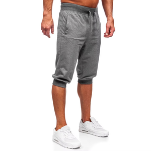 Pantalones Deportivos Grises 3/4 Hechos en Pakistán, Cintura Elástica, Tela Suave, Corte Debajo de la Rodilla, con Cordón Ajustable, Logotipo Personalizado OEM y Multicolor - Product Image 4